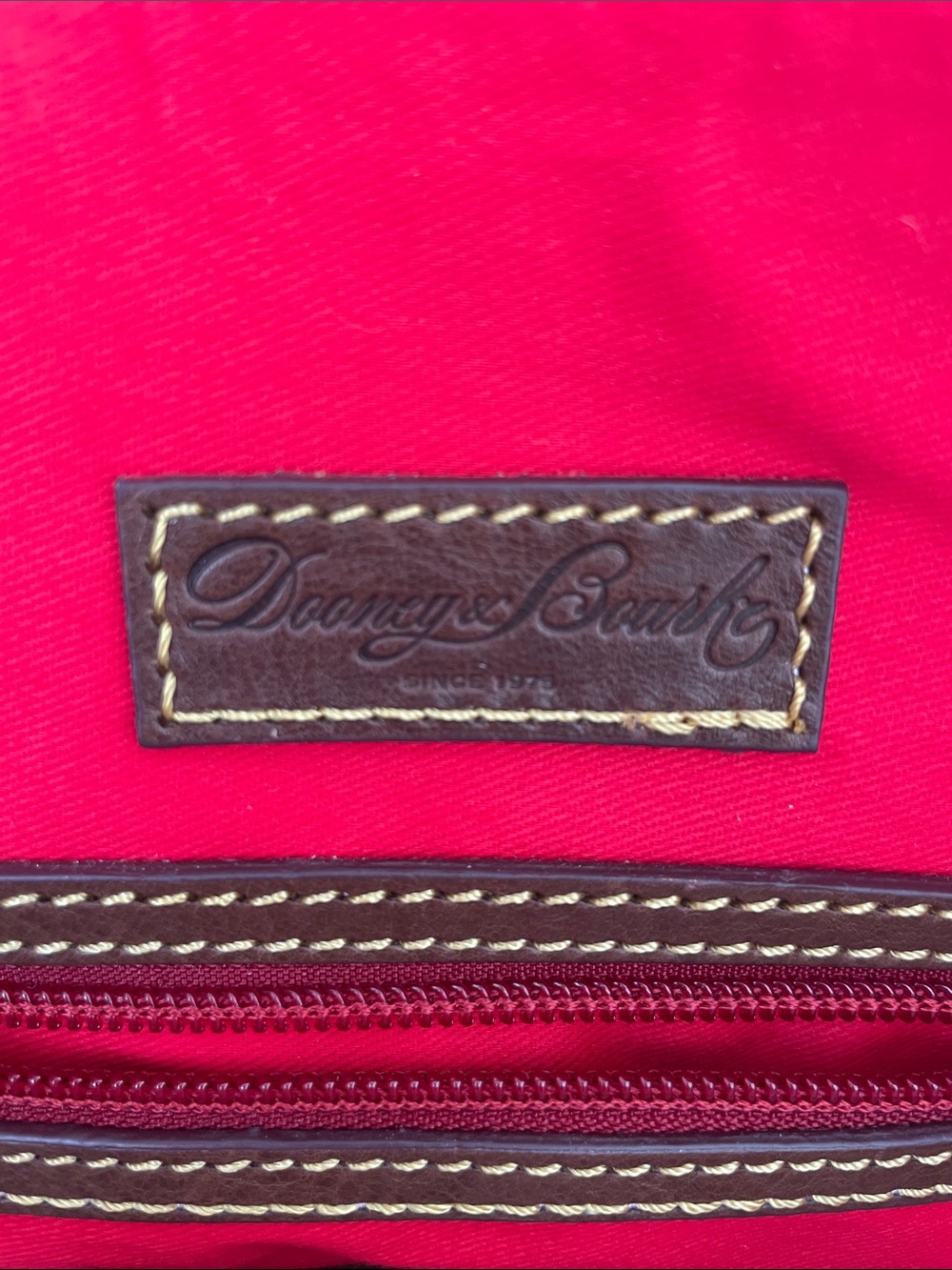 Dooney & Bourke Chestnut Brown Florentine Leather Zip-Top Large Tote - Picture 3 of 16